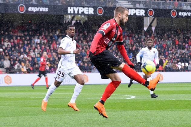 08 LUCAS DEAUX (gui) FOOTBALL : Guingamp vs Nice - Ligue 1 Conforama - 11 03 2018 FEP Panoramic 