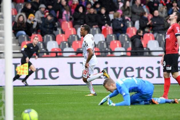 14 Alassane PLEA (nice) - JOIE FOOTBALL : Guingamp vs Nice - Ligue 1 Conforama - 11 03 2018 FEP Panoramic 