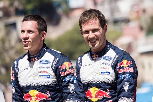 Podium rallye du mexique sebastien ogier vainqueur et sordo et meeke AUTOMOBILE : Rallye du Mexique - WRC Motorsport Rallye WM - 11 03 2018 SPRESSE PANORAMIC 