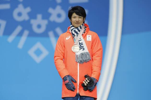 Gurimu Narita (JPN), MARCH 12, 2018 - Snowboarding : Men s Snowboard Cross Standing Medal Ceremony at PyeongChang Medals Plaza during the PyeongChang 2018 Paralympics Winter games Winterspiele Spiele Summer games in Pyeongchang, South Korea. NoxThirdxPartyxSales  (74028331)