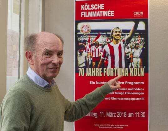 Fortuna Köln Geburtstag 3. Fussball Bundesliga Saison 2017 2018 Odeon Kino Koeln Deutschland Datum: 11.03.2018 Hannes Linßen