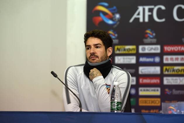 Brazilian football player Alexandre Rodrigues da Silva, known as Pato, of China s Tianjin Quanjian attends a press conference PK Pressekonferenz before the Group E match against South Korea s Jeonbuk Hyundai Motors during the 2018 AFC Champions League in Tianjin, China, 13 March 2018. Tianjin Quanjian in full swing for AFC group match against Jeonbuk Hyundai Motors  20180313_69658