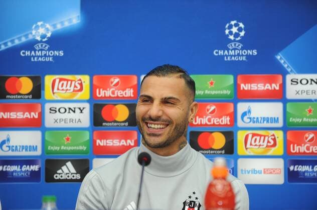 Besiktas s Football Team player Ricardo Quaresma gives a press conference PK Pressekonferenz on the eve of the team s a day before their UEFA Champions League second leg match against Bayern Munchen on March 13 , 2018 in Istanbul , Turkey. 