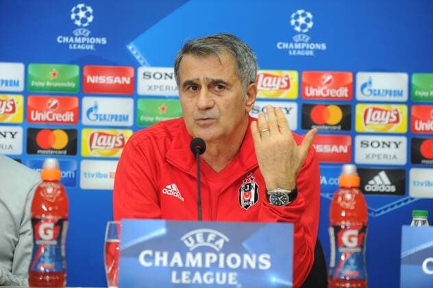 Besiktas s Football Team Coach Senol Gunes gives a press conference PK Pressekonferenz on the eve of the team s a day before their UEFA Champions League second leg match against Bayern Munchen on March 13 , 2018 in Istanbul , Turkey. 
