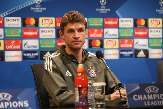 Thomas Mueller 25 (FC Bayern Muenchen) bei der Pressekonferenz stellt sich den Fragen der Medienvertreter, Pressekonferenz, FC Bayern Muenchen, Fussball, Achtelfinale, Champions League, 13.03.2018 Istanbul Istanbul Tuerkei