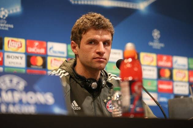 Thomas Mueller 25 (FC Bayern Muenchen) bei der Pressekonferenz stellt sich den Fragen der Medienvertreter, Pressekonferenz, FC Bayern Muenchen, Fussball, Achtelfinale, Champions League, 13.03.2018 Istanbul Istanbul Tuerkei