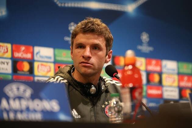 Thomas Mueller 25 (FC Bayern Muenchen) bei der Pressekonferenz stellt sich den Fragen der Medienvertreter, Pressekonferenz, FC Bayern Muenchen, Fussball, Achtelfinale, Champions League, 13.03.2018 Istanbul Istanbul Tuerkei