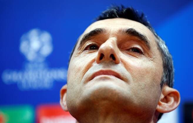 FC Barcelona Barca s head coach Ernesto Valverde attends a press conference PK Pressekonferenz prior to leading a training session of the team at the sports complex in Sant Joan Despi, Barcelona, Spain, 13 March 2018. FC Barcelona will face Chelsea FC on a Champions League round of 16 second leg soccer match on 14 March 2018 at the Camp Nou stadium in Barcelona. FC Barcelona s presser !ACHTUNG: NUR REDAKTIONELLE NUTZUNG!  Copyright: xAlbertoxEstevezx GRAF1298 20180313-636565601659480323