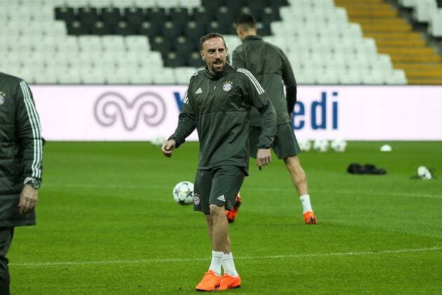 gut gelaunt Franck Ribery 7 (FC Bayern Muenchen), Training, FC Bayern Muenchen, Fussball, Achtelfinale, Champions League, 13.03.2018 Istanbul Istanbul Tuerkei