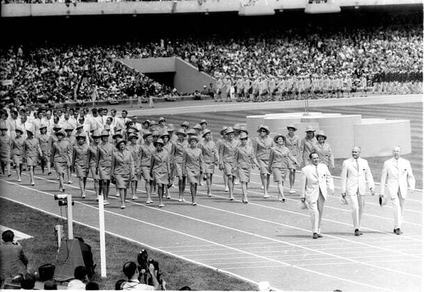 Olympiade 1968 in Mexiko Einmarsch der BRD Deutschland 12.10.1968