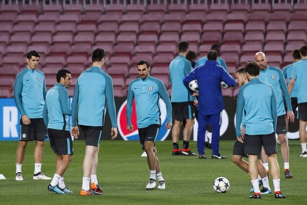 13th March 2018, Camp Nou, Barcelona, Spain; UEFA Champions League football, FC Barcelona Barca versus Chelsea; Eden Hazard of Chelsea FC controls the ball during the training before the game on 14th March  ActionPlus12001270
