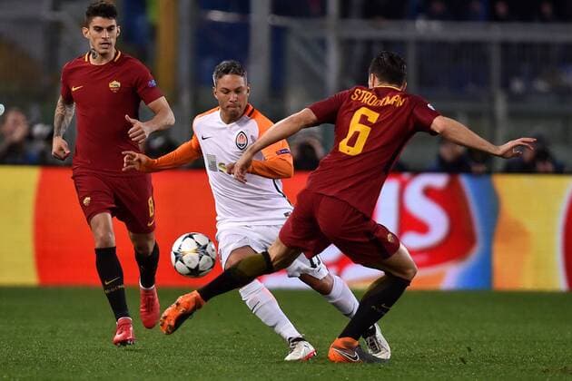 Marlos Shakhtar, Kevin Strootman Roma Roma 13-03-2018 Stadio Olimpico Champions League, Ottavi di Finale. AS Roma - Shakhtar Donetsk Foto Andrea Staccioli Insidefoto andreaxstaccioli