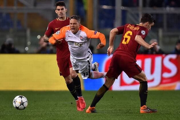 Marlos Shakhtar, Kevin Strootman Roma Roma 13-03-2018 Stadio Olimpico Champions League, Ottavi di Finale. AS Roma - Shakhtar Donetsk Foto Andrea Staccioli Insidefoto andreaxstaccioli