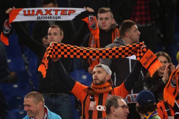 13.03.2018. Stadio Olimpico, Rome, Italy. Uefa Champions League AS Roma vs Shakhtar Donetsk .Shakhter supporter during the match at Stadio Olimpico in Rome.  Copyright: xMarcoxIacobuccix xIPAx xMarcoxIacobuccix