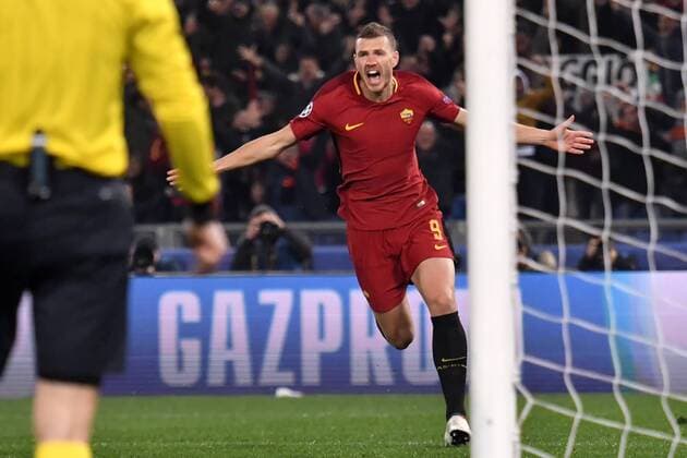 Esultanza Gol Edin Dzeko Roma 1-0 Goal celebration Roma 13-03-2018 Stadio Olimpico Champions League, Ottavi di Finale. AS Roma - Shakhtar Donetsk Foto Andrea Staccioli Insidefoto andreaxstaccioli