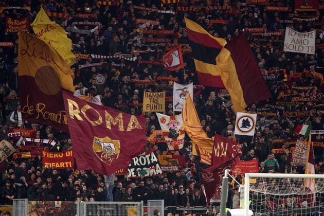 13.03.2018. Stadio Olimpico, Rome, Italy. Uefa Champions League AS Roma vs Shakhtar Donetsk . As Roma supporters in action during the match at Stadio Olimpico in Rome.  Copyright: xMarcoxIacobuccix xIPAx xMarcoxIacobuccix