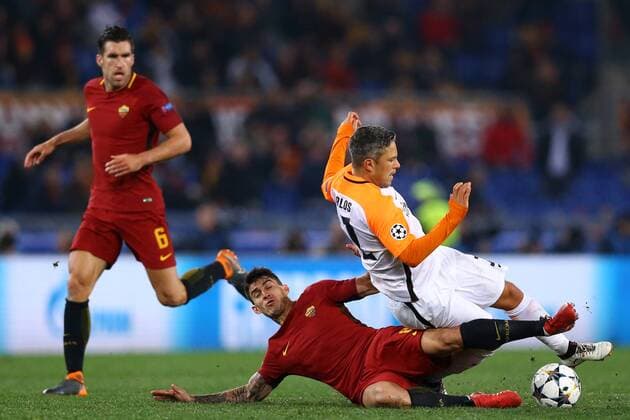 March 13, 2018 - Rome, Italy - AS Roma v FC Shakhtar Donetsk : UEFA Champions League Round of 16 Second leg.Diego Perotti of Roma and Marlos of Shakhtar Donetsk at Olimpico Stadium in Rome, Italy on March 13, 2018. AS Roma v Shakhtar Donetsk - UEFA Champions League Round of 16: Second Leg  - ZUMAn230 20180313_zaa_n230_508 Copyright: xMatteoxCiambellix