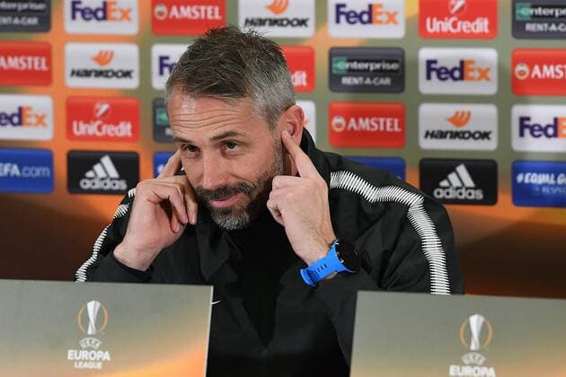 Fußball Europa League Pressekonferenz FC Salzburg am 14.03.2018 in der Red Bull Arena in Salzburg Marco Rose ( Trainer Salzburg )