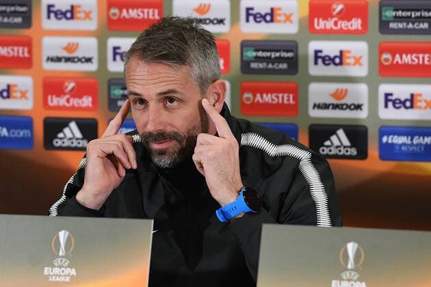 Bilder des Tages - SPORT Fußball Europa League Pressekonferenz FC Salzburg am 14.03.2018 in der Red Bull Arena in Salzburg Marco Rose ( Trainer Salzburg )