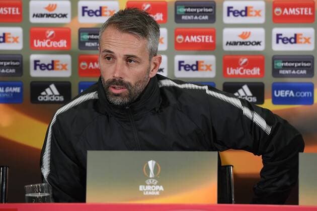 Fußball Europa League Pressekonferenz FC Salzburg am 14.03.2018 in der Red Bull Arena in Salzburg Marco Rose ( Trainer Salzburg )