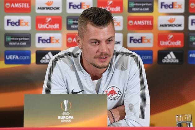 Fußball Europa League Pressekonferenz FC Salzburg am 14.03.2018 in der Red Bull Arena in Salzburg Alexander Walke ( Salzburg )