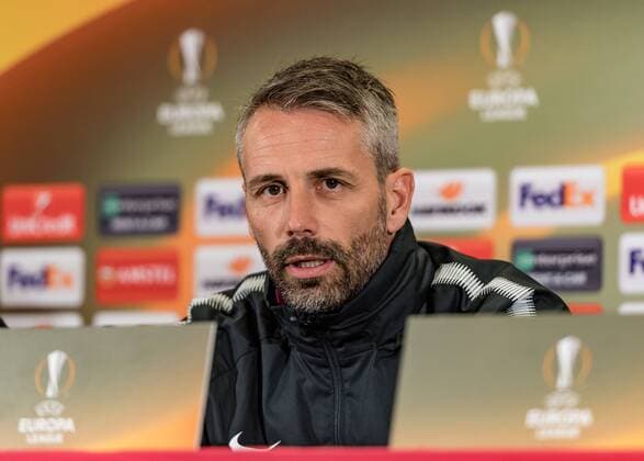 14.03.2018, Red Bull Arena, Salzburg, AUT, UEFA EL, FC Salzburg vs Borussia Dortmund, Achtelfinale, Rueckspiel, Pressekonferenz, im Bild Trainer Marco Rose (FC Salzburg) during Pressconference before the UEFA Europa League Round of 16, 2nd Leg Match between FC Salzburg and Borussia Dortmund at the Red Bull Arena in Salzburg, Austria on 2018 03 14. Salzburg