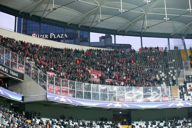 Fanblock FC Bayern Muenchen, Besiktas Istanbul vs. FC Bayern Muenchen, Fussball, Achtelfinale, Champions League, 14.03.2018 Istanbul Istanbul Tuerkei
