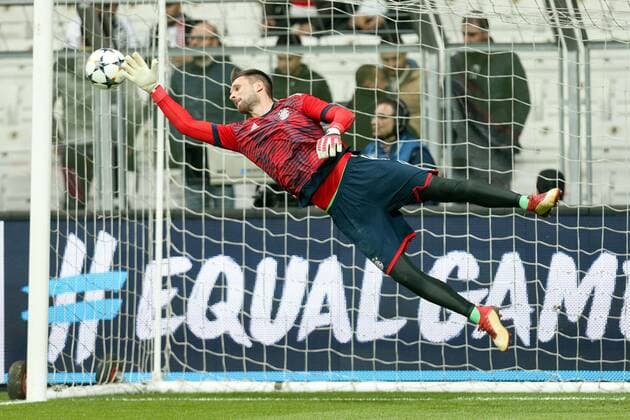 Torwartaktion von Sven Ulreich 26 (FC Bayern Muenchen), Besiktas Istanbul vs. FC Bayern Muenchen, Fussball, Achtelfinale, Champions League, 14.03.2018 Istanbul Istanbul Tuerkei