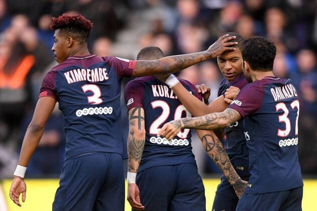 03 PRESNEL KIMPEMBE (PSG) - 29 KYLIAN MBAPPE (PSG) - JOIE FOOTBALL : Paris SG vs Angers - Ligue 1 Conforama - 14 03 2018 AnthonyBIBARD FEP Panoramic 
