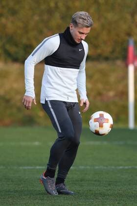 SOCCER - UEFA EL, RBS vs Dortmund SALZBURG,AUSTRIA,14.MAR.18 - SOCCER - UEFA Europa League, Red Bull Salzburg vs Borussia Dortmund, preview, training of RBS. Image shows Fredrik Gulbrandsen (RBS). GEPAxpictures xMathiasxMandl