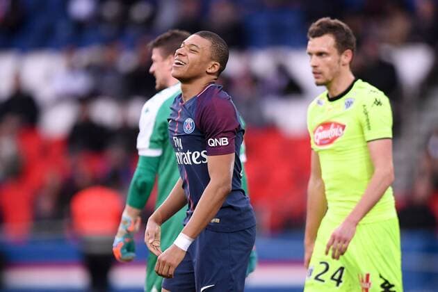 Fußball, Paris Saint Germain - Angers SCO 29 KYLIAN MBAPPE (PSG) - JOIE FOOTBALL : Paris SG vs Angers - Ligue 1 Conforama - 14 03 2018 AnthonyBIBARD FEP Panoramic 