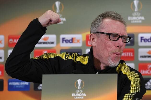 Bilder des Tages - SPORT Fußball Europa League Pressekonferenz Borussia Dortmund am 14.03.2018 in der Red Bull Arena in Salzburg Peter Stöger ( Cheftrainer Dortmund )