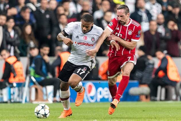 (L-R) Jeremain Marciano Lens of Besiktas JK , Franck Ribery of FC Bayern Munich during the UEFA Champions League round of 16 match between Besiktas AS and Bayern Munchen at the Vodafone Arena on March 14, 2018 in Istanbul, Turkey UEFA Champions League 2017 2018 xVIxVIxImagesx xGerritxvanxKeulenxIVx 10345219