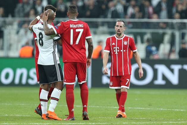 Schlussjubel Franck Ribery 7 (FC Bayern Muenchen), Besiktas Istanbul vs. FC Bayern Muenchen, Fussball, Achtelfinale, Champions League, 14.03.2018 Istanbul Istanbul Tuerkei