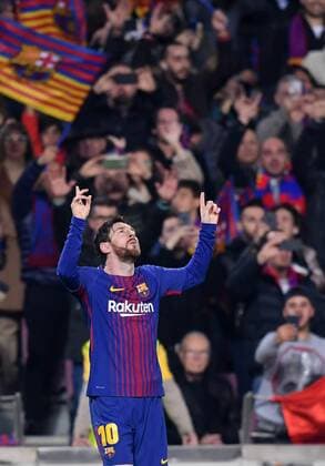 Fußball, CL, FC Barcelona - FC Chelsea FUSSBALL CHAMPIONS LEAGUE SAISON 2017 2018 ACHTELFINALE RUECKSPIEL FC Barcelona Barca - FC Chelsea London 14.03.2018 Lionel Messi (Barca) jubelt nach dem 1:0 Barcelona