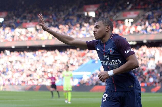 Fußball, Paris Saint Germain - Angers SCO 29 KYLIAN MBAPPE (PSG) - JOIE FOOTBALL : Paris SG vs Angers - Ligue 1 Conforama - 14 03 2018 AnthonyBIBARD FEP Panoramic 