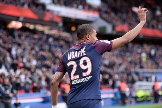 Fußball, Paris Saint Germain - Angers SCO 29 KYLIAN MBAPPE (PSG) - JOIE FOOTBALL : Paris SG vs Angers - Ligue 1 Conforama - 14 03 2018 AnthonyBIBARD FEP Panoramic 