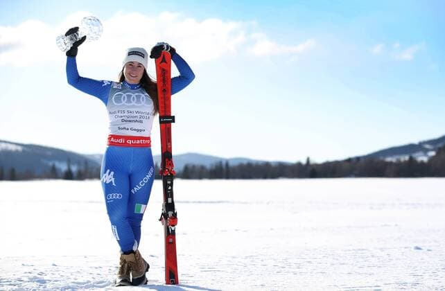 Bilder des Tages - SPORT ALPINE SKIING - FIS WC Final Are ARE,SWEDEN,15.MAR.18 - ALPINE SKIING - FIS World Cup Final, Super G, ladies. Image shows Sofia Goggia (ITA). keywords: crystal clobe GEPAxpictures xAndreasxPranter