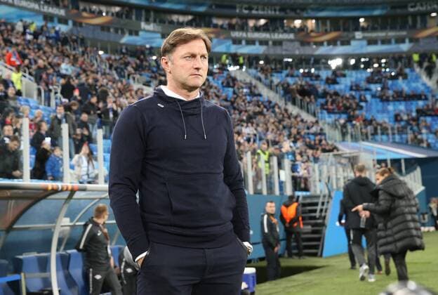 St.Petersburg - RB Leipzig Fussball Euro League Sankt Petersburg, 15.03.2018, Krestowski-Stadion, Fussball, UEFA EURO EM Europameisterschaft Fussball League, Achtelfinale Rueckspiel Rematch , FK Zenit St. Petersburg vs. RB Leipzig , Im Bild: Trainer Ralph Hasenhüttl Hasenhuettl (RB Leipzig) ,
