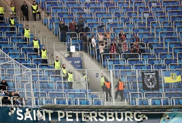 Bilder des Tages - SPORT RB Leipzig - St.Petersburg Fussball Euro League Sankt Petersburg, 15.03.2018, Krestowski-Stadion, Fussball, UEFA EURO EM Europameisterschaft Fussball League, Achtelfinale (Re), Zenit St. Petersburg - RB Leipzig , Im Bild: Fans von RB Leipzig. ,