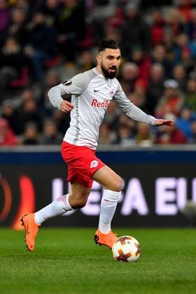 SOCCER - UEFA EL, RBS vs Dortmund SALZBURG,AUSTRIA,15.MAR.18 - SOCCER - UEFA Europa League, round of 16, Red Bull Salzburg vs Borussia Dortmund. Image shows Munas Dabbur (RBS). GEPAxpictures xFlorianxErtl