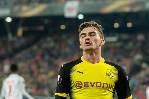 Salzburg, Oesterreich 15.03.2018, UEFA Europa League - 2017 18 Season, Round of 16, Second leg, Red Bull Salzburg - BV Borussia Dortmund, Maximilian Philipp (BVB) gestikuliert, gestik ( DeFodi048
