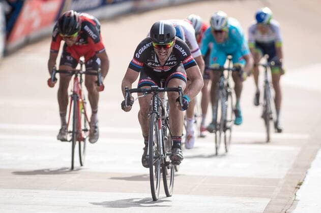 - ROUBAIX, FRANCE: German John Degenkolb of Team Giant-Alpecin pictured as he wins the Paris-Roubaix one day cycling race, 253,5 km from Compiegne to the Velodrome in Roubaix, Sunday 12 April 2015. LUCxCLAESSEN  x78195235x