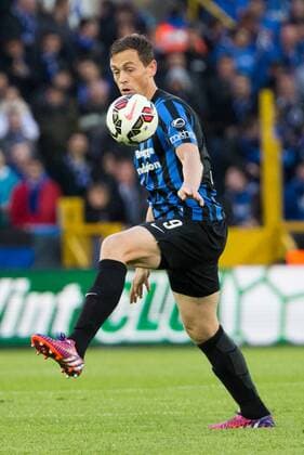 - BRUGGE, BELGIUM: Club s Tom De Sutter pictured in action during the Jupiler Pro League match between Club Brugge and Charleroi, in Brugge, Wednesday 29 April 2015, on the fifth day of the Play-off 1. KURTxDESPLENTER x80375145x