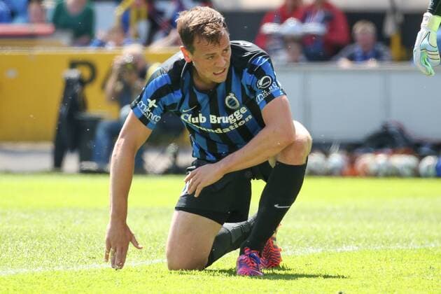 - BRUGGE, BELGIUM: Club s Tom De Sutter reacts during the Jupiler Pro League match between Club Brugge KV and KAA Gent, in Brugge, Sunday 17 May 2015, on the eighth day of the Play-off 1. BRUNOxFAHY x81066975x