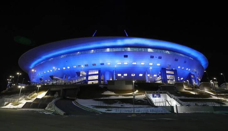 St.Petersburg - RB Leipzig Fussball Euro League Sankt Petersburg, 15.03.2018, Krestowski-Stadion, Fussball, Euro League, Achtelfinale (Re), Zenit St. Petersburg vs. RB Leipzig 1:1 (1:1) , Im Bild: Stadionansicht Sankt-Petersburg Stadion, Heimstatt von FK Zenit und Austragungsort bei der FIFA Fussball WM 2018 in Russland. , *** St Petersburg RB Leipzig Soccer Euro League St Petersburg 15 03 2018 Krestowski Stadium Soccer Euro League Round of 16 Re Zenit St Petersburg vs RB Leipzig 1 1 1 1 Pictured Stadium View St Petersburg Stadium Home of FK Zenit and venue for the 2018 FIFA World Cup Russia