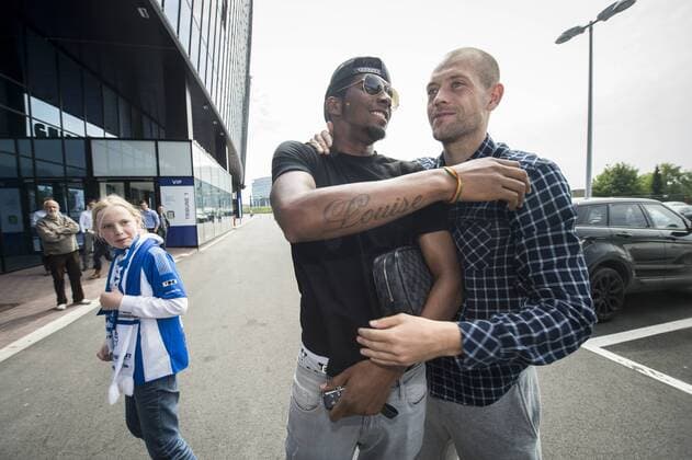 - GENT, BELGIUM: Gent s Renato Neto and Gent s Nicklas Pedersen arrive at the Ghelamco Arena as KAA Gent became champion for the first time after winning Yesterday the Jupiler Pro League match between KAA Gent and Standard de Liege, Friday 22 May 2015 in Gent, on the ninth day of the Play-off 1. JASPERxJACOBS x81212116x