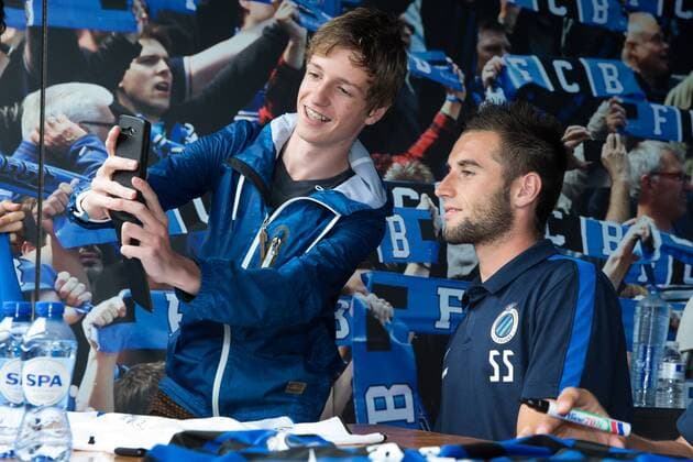- BRUGGE, BELGIUM: Club s Tuur Dierckx pictured during the fan day of Belgian first league soccer team Club Brugge KV, Sunday 05 July 2015 in Brugge. KURTxDESPLENTER x82635093x