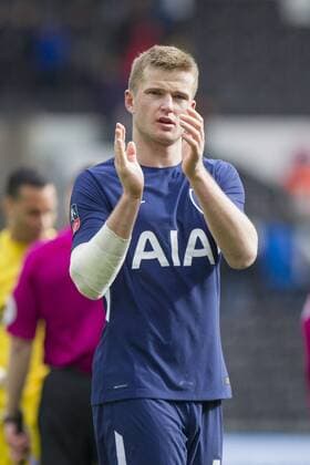 Eric Dier of Tottenham Hotspur claps the fans at full time of the FA Cup Quarter Final match between Swansea City and Tottenham Hotspur at the Liberty Stadium, Swansea, Wales on 17 March 2018. Copyright: xMarkxxHawkinsx PMI-1893-0077