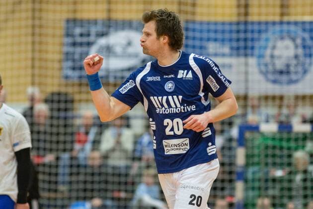 Torjubel Csaba Szücs ( 20, Bergischer HC) Bergischer HC vs. ThSV Eisenach, Handball, 2. Bundesliga, 17.03.18 Solingen NRW Deutschland Klingenhalle
